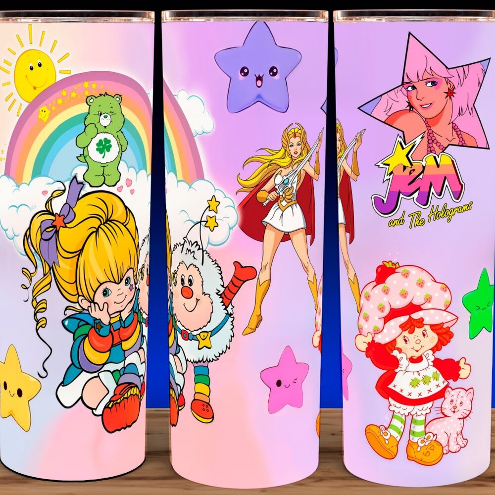 30oz Good Luck Bear Rainbow Brite - Shortcake - Jem  - She-ra Cup Mug Tumbler